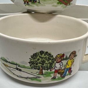 Set of 4 Vintage 1980s Campbell's Soup Kids Sports Theme Handled Bowl Mugs 🥣